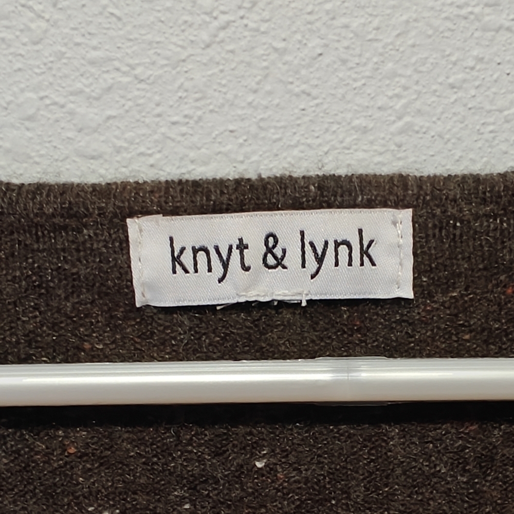 knyt & lynk 100% Cashmere Sweater Medium Chocolate Brown Moto Style Zippers - Picture 4 of 6